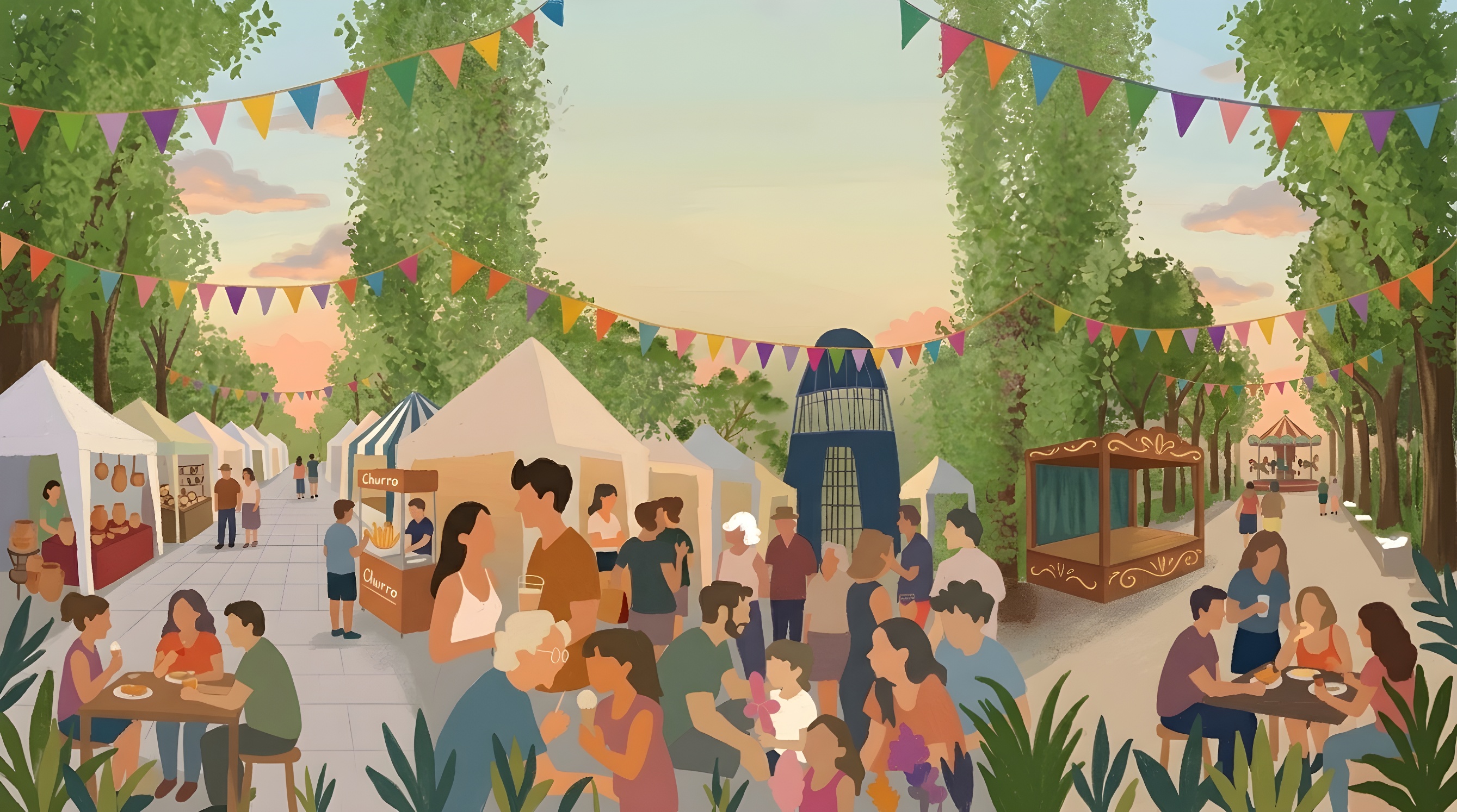 Ilustración de una tarde de fiesta en El Pardo